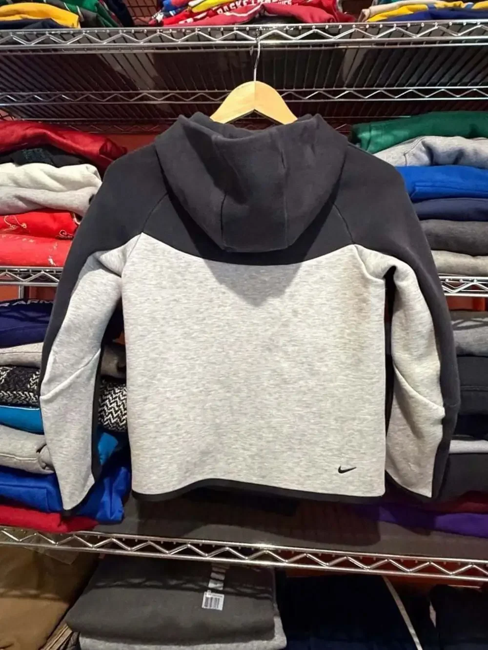 Nike Tech Fleece Windrunner Full-Zip Hoodie - Black/Grey Youth Medium